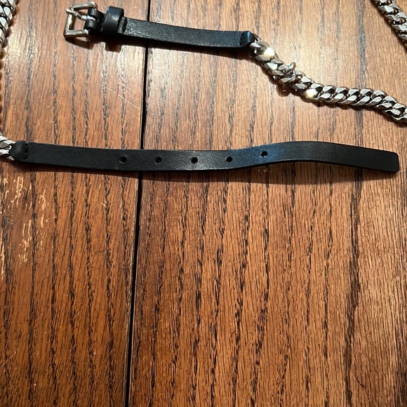 Black Leather With Silver Chain Belt main image 5